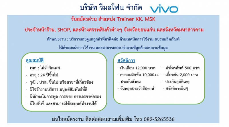 เทรนเนอร์ ประจำจังหวัดขอนแก่น,มหาสารคาม