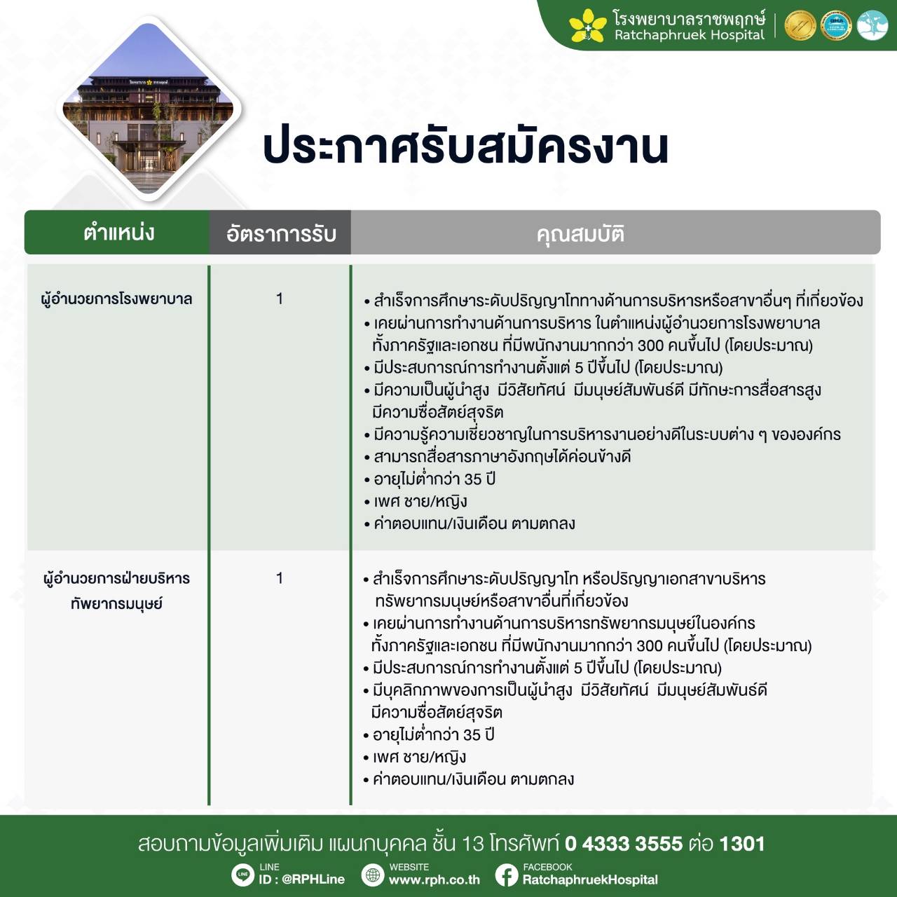 ผู้อำนวยการโรงพยาบาลราชพฤกษ์