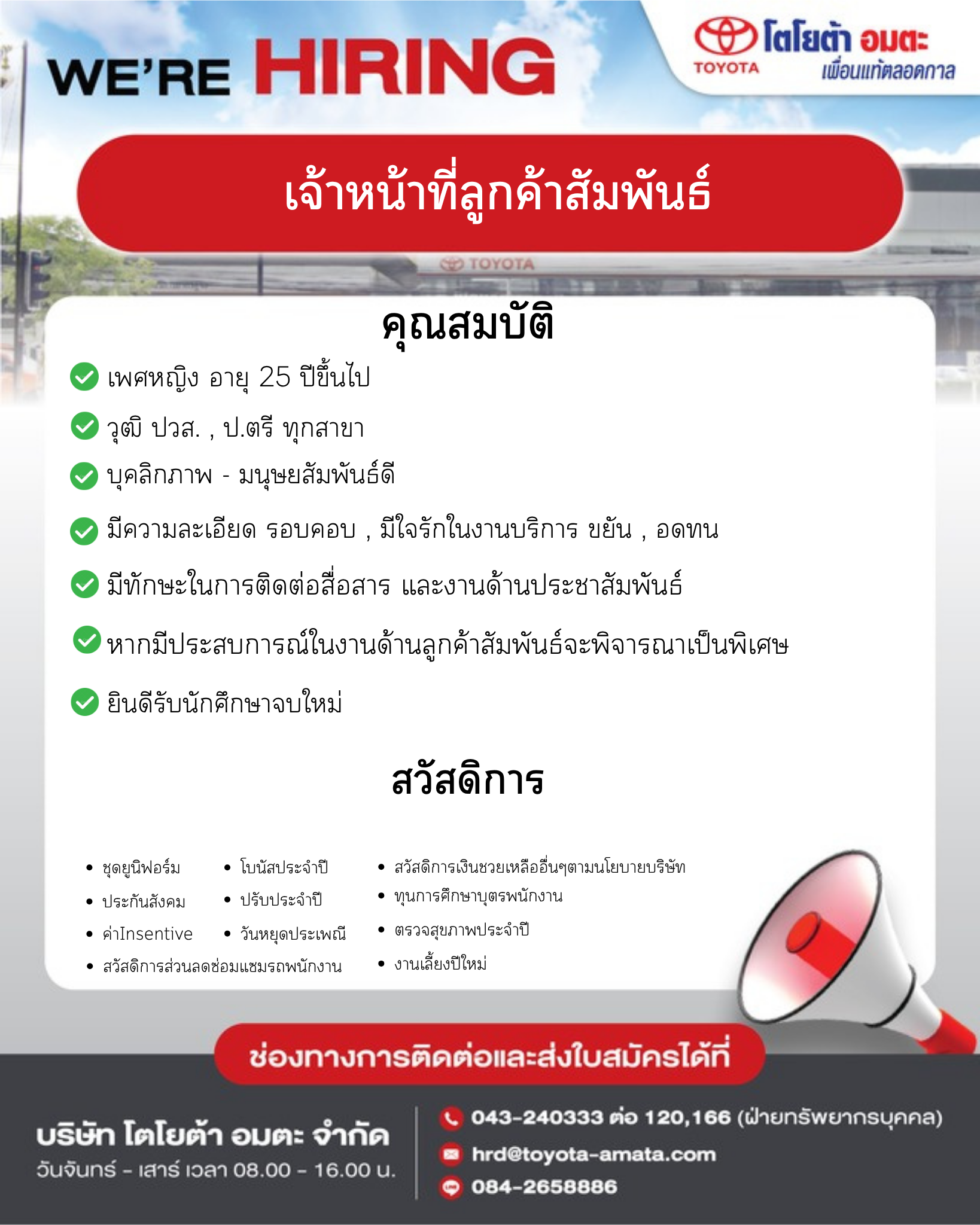 เจ้าหน้าที่ลูกค้าสัมพันธ์ รับด่วน!!!!!!