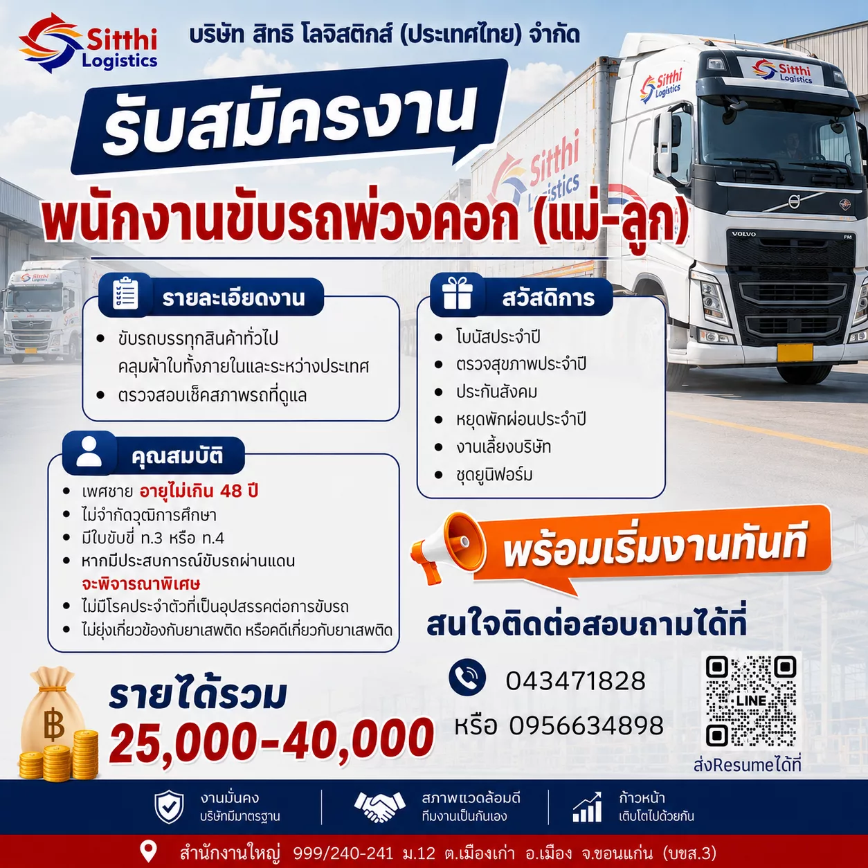 ภาพประกาศรับสมัครงาน พนักงานขับรถเทรลเลอร์พื้นเรียบ 5 อัตรา, พนักงานขับรถพ่วง-คอก 1 อัตรา ภาพที่ 2