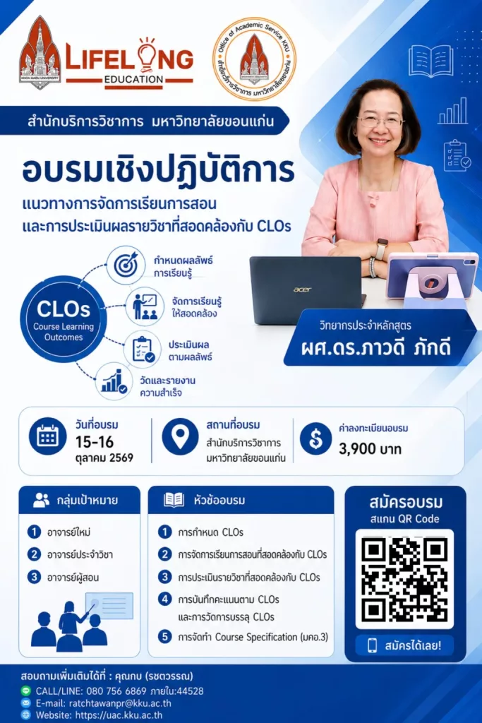 อบรมเชิงปฏิบัติการ CLOs (Course Learning Outcomes)