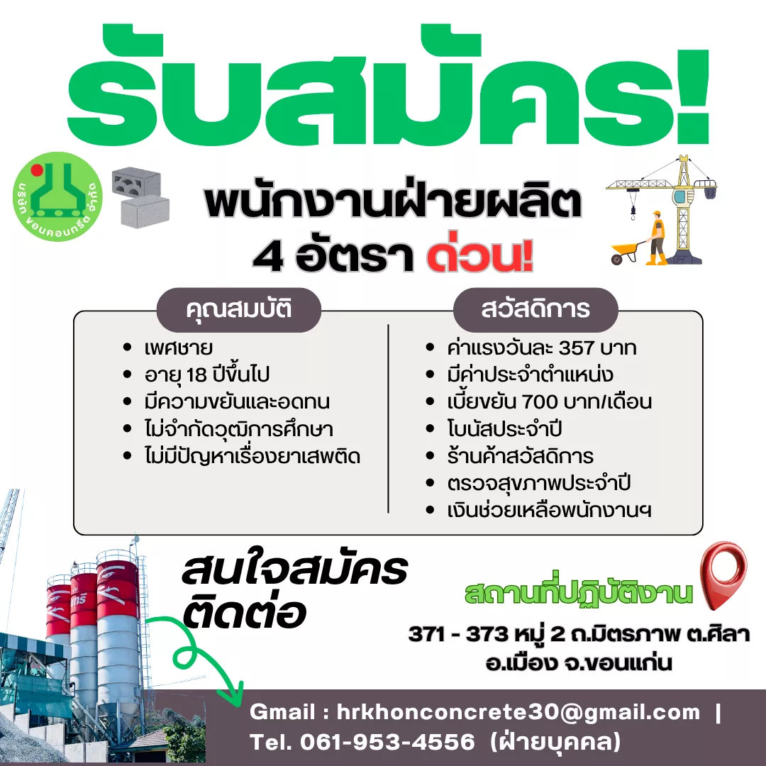 ภาพประกาศรับสมัครงาน พนักงานฝ่ายผลิต ภาพที่ 1