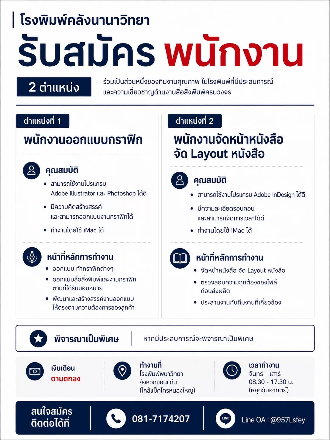 ภาพประกาศรับสมัครงาน พนักงานกราฟฟิค ภาพที่ 1