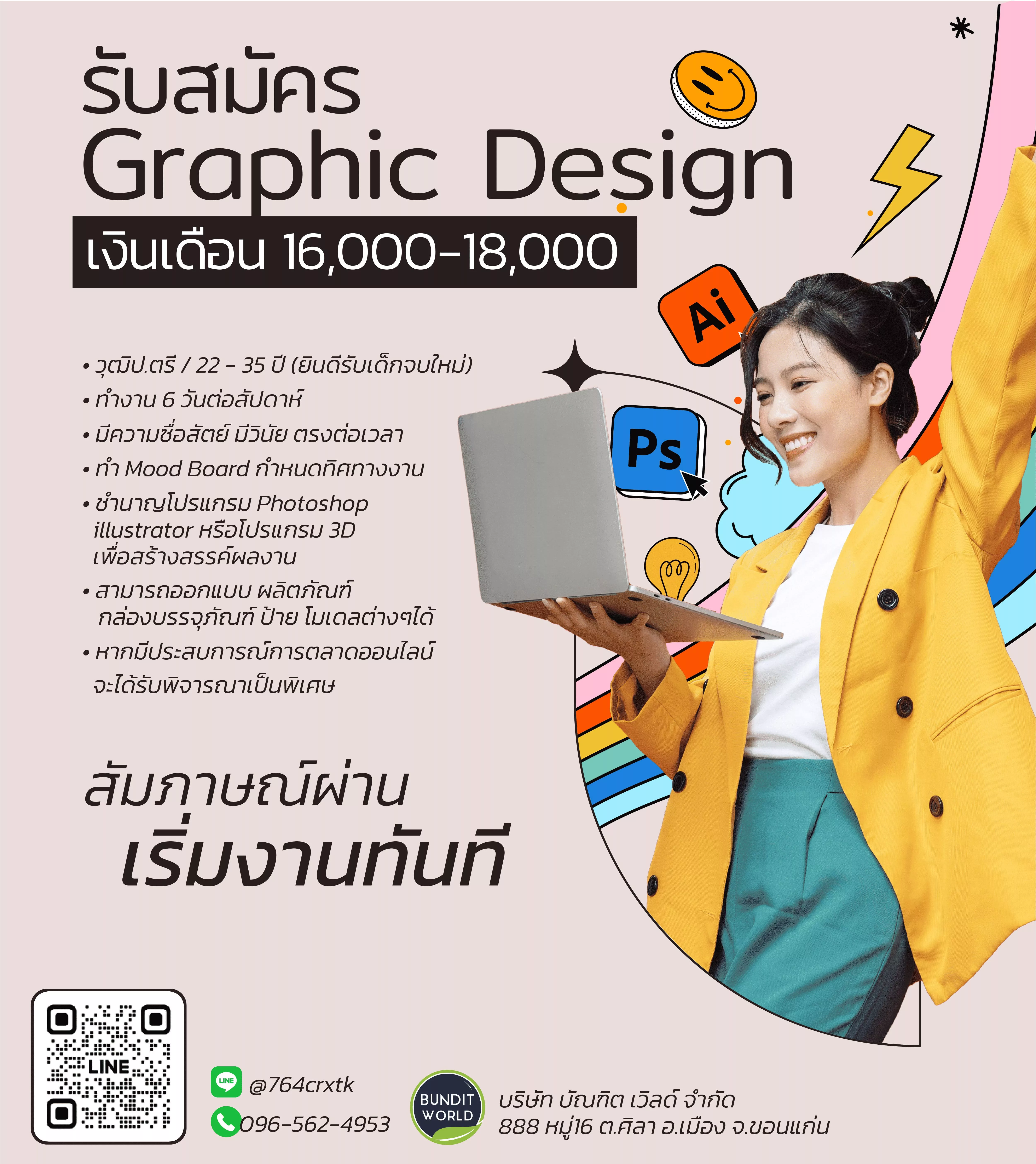 ภาพประกาศรับสมัครงาน 📌รับสมัครด่วน📌 1.ธุรการการตลาด , 2.video editor , 3.Graphic Design ภาพที่ 2