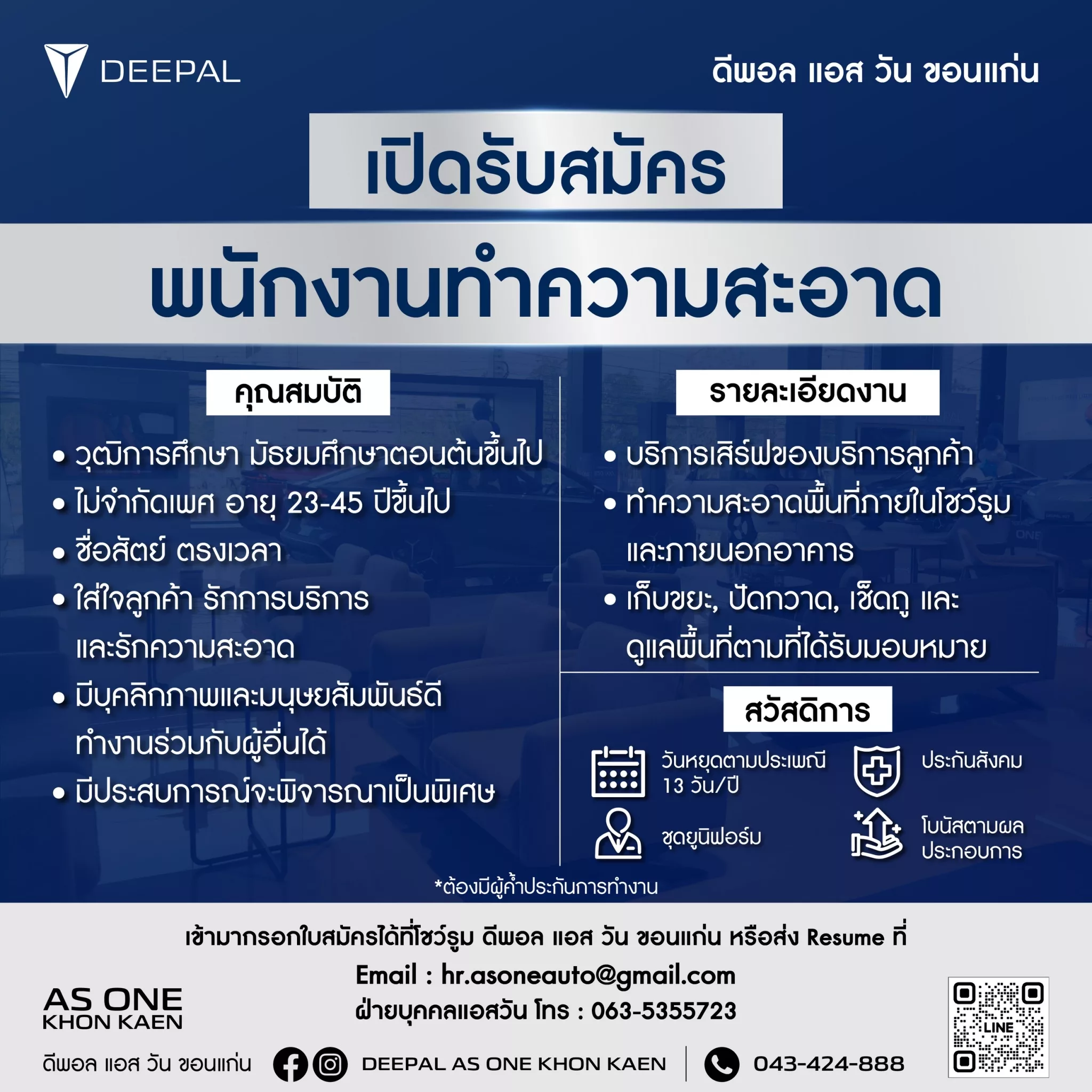 ภาพประกาศรับสมัครงาน พนักงานทำความสะอาด (แม่บ้าน) ภาพที่ 1