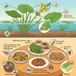 🌿 เปิดรู้จัก “ผักก้านจอง” ผักพื้นบ้านอีสาน ดอกเหลือง ก้านอวบ กินได้หลายเมนู ทั้งลวกจิ้มน้ำพริกและกินคู่ลาบ พร้อมสารอาหารที่น่าสนใจ