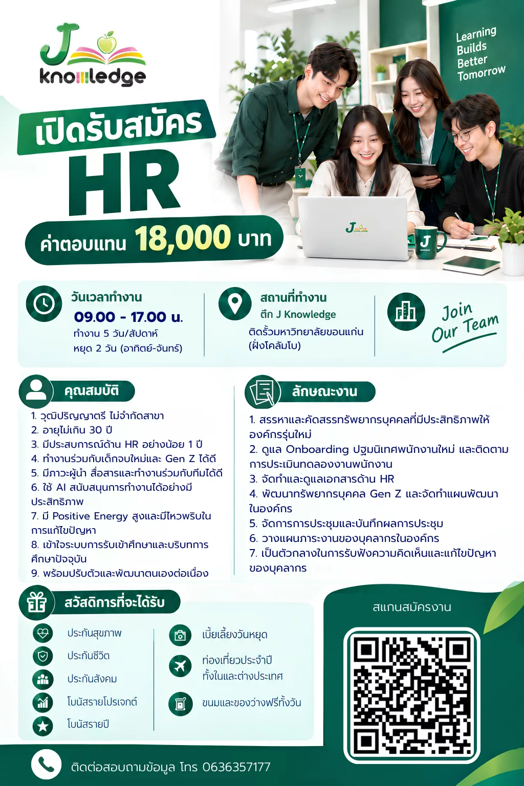 ภาพประกาศรับสมัครงาน HR ภาพที่ 1