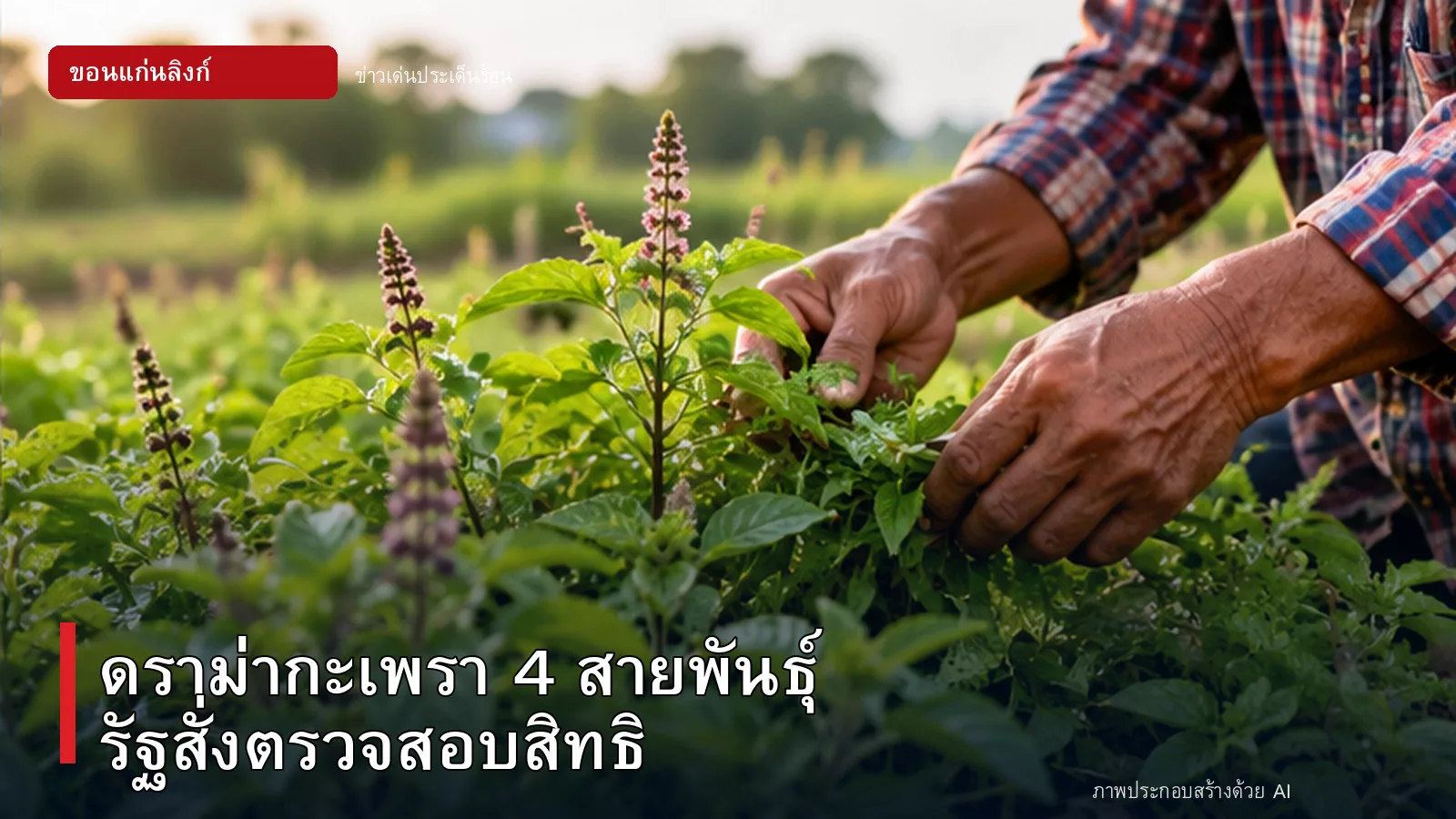 ภาพปกข่าว กะเพรา 4 สายพันธุ์และการตรวจสอบการคุ้มครองพันธุ์พืช